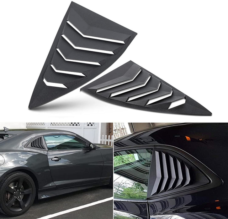 DURAFORCE 2PCS Quarter Side Window Louvers Cover For Chevy Camaro 2010-2015 SunShade Cover