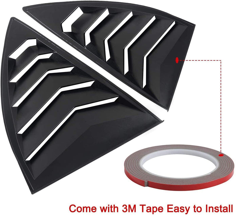 DURAFORCE 2PCS Quarter Side Window Louvers Cover For Chevy Camaro 2010-2015 SunShade Cover
