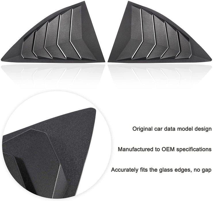 DURAFORCE 2PCS Quarter Side Window Louvers Cover For Chevy Camaro 2010-2015 SunShade Cover