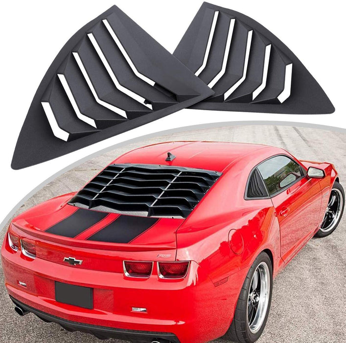 DURAFORCE 2PCS Quarter Side Window Louvers Cover For Chevy Camaro 2010-2015 SunShade Cover
