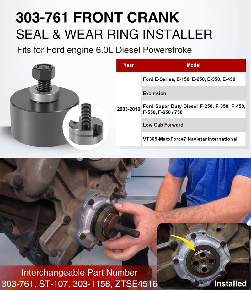 DURAFORCE 303-761 303-770 Front & Rear Crank Seal Installer Tool for Ford 6.0L Powerstroke