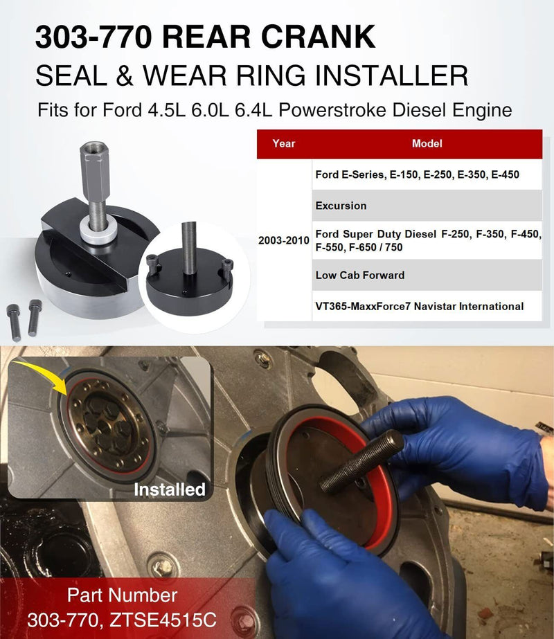 DURAFORCE 303-761 303-770 Front & Rear Crank Seal Installer Tool for Ford 6.0L Powerstroke
