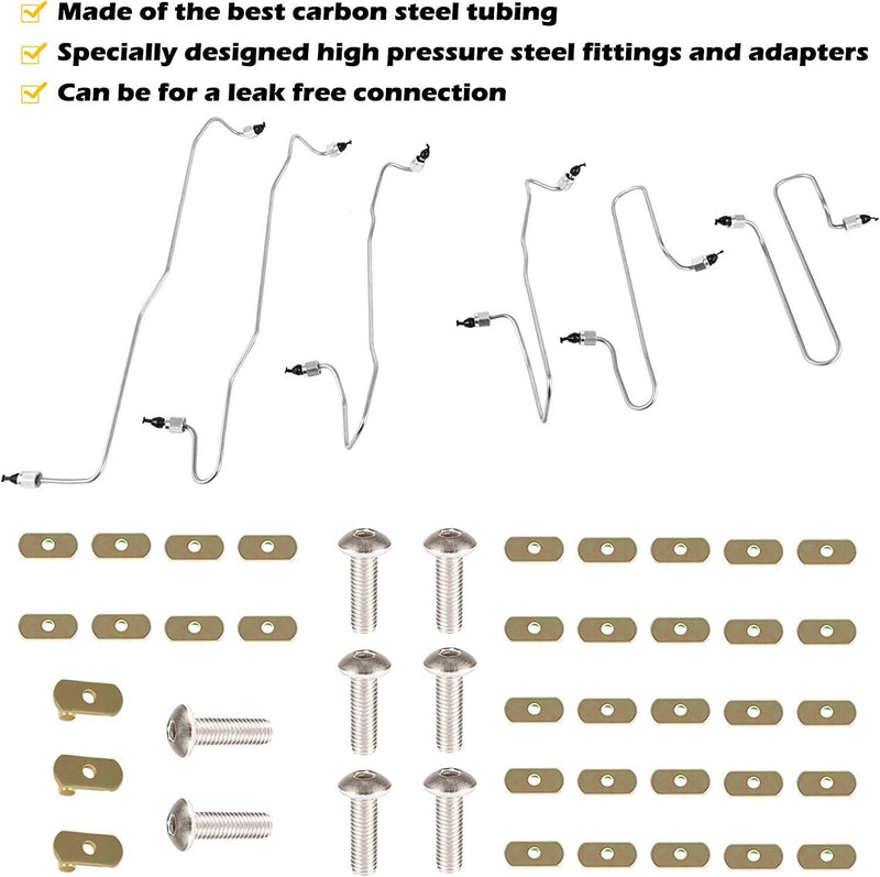DURAFORCE For Caterpillar CAT 3406 Fuel Injection Line Kit 3406B 3406C 1917942 1917943