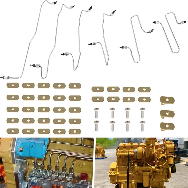 DURAFORCE For Caterpillar CAT 3406 Fuel Injection Line Kit 3406B 3406C 1917942 1917943
