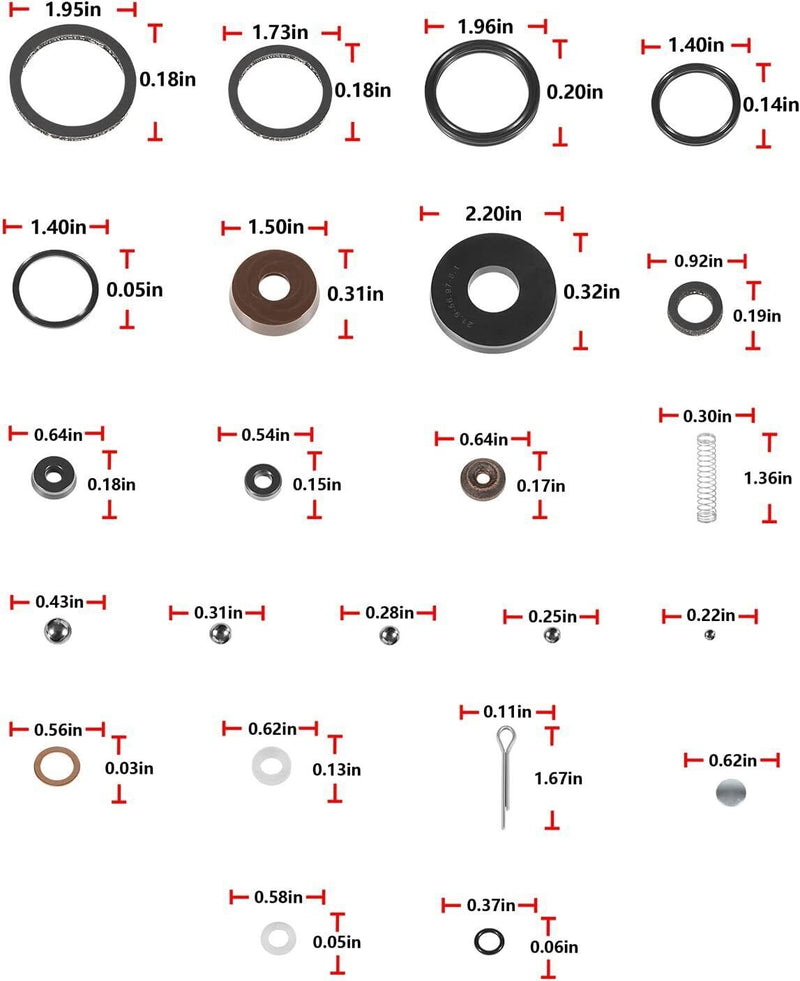 DURAFORCE 93657 Floor Jack Seal 4 Ton Seal Replacement Kit,Complete Kit For Lincoln,Walker