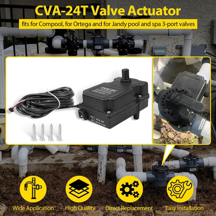 DURAFORCE for Pentair Compool, Jandy/Zodiac,Hayward 263045 CVA-24T Valve Actuator 24V