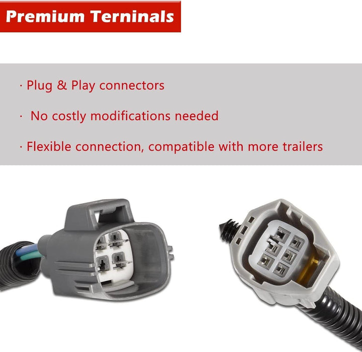 DURAFORCE 70.5" 4-Way Tow Hitch Wiring Harness For 07-18 Jeep Wrangler JK Trailer 17275.01