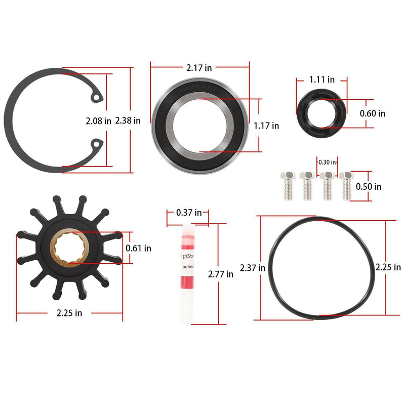 DURAFORCE For 99-05 Volvo Penta Raw Sea Water Pump Repair rebuild Service Kit 3.0 4.3 5.0
