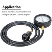 DURAFORCE GM 6.6L Duramax Diesel Fuel Pressure System Vacuum Test Kit TU-32-6 Hose + Gauge