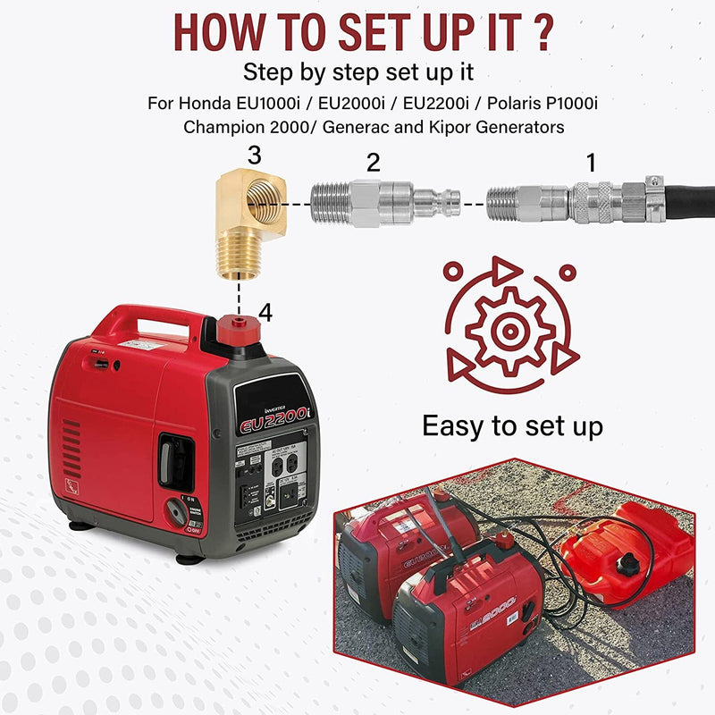 DURAFORCE HND1.2CD Dual System Extended Run Generator Fuel Kit For Honda EU1000i, EU2000i
