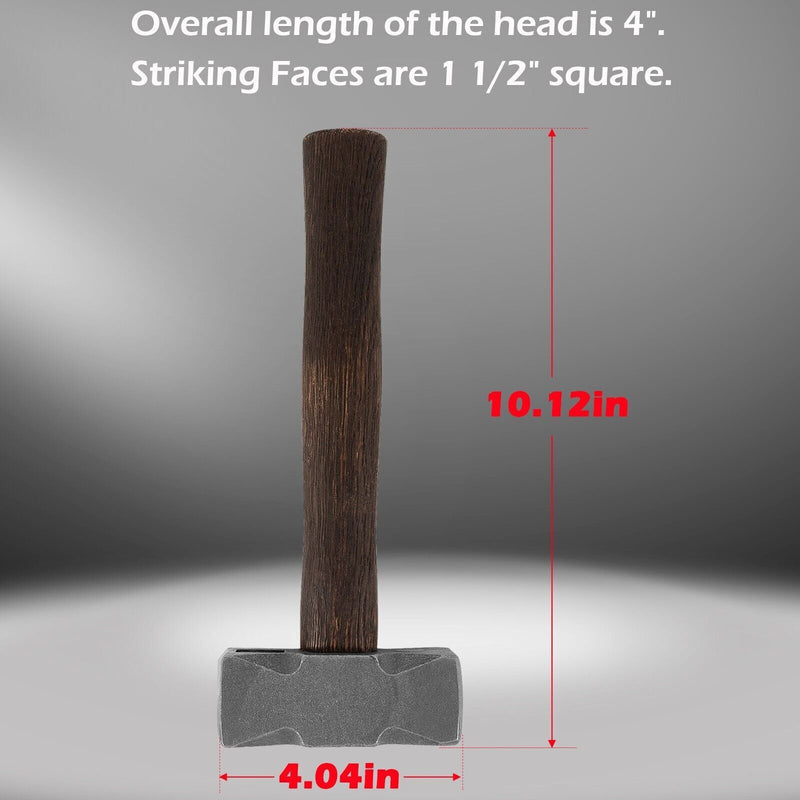 DURAFORCE 2.2LB Forging Square Hammer for Farrier Bladesmithing Blacksmith Anvil Knife