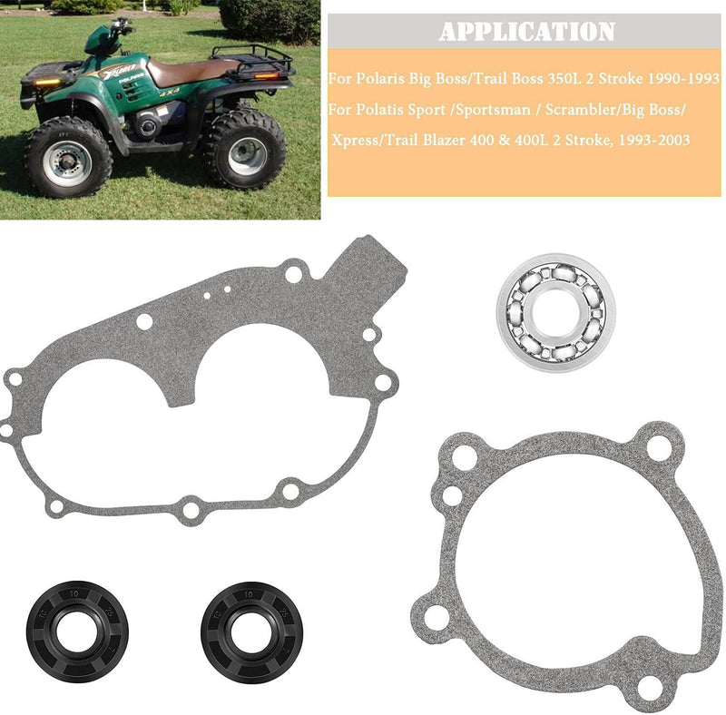 DURAFORCE For Polaris Water Pump Rebuild Kit Bearing, Seal & Gaskets 400 & 400L 2 Stroke