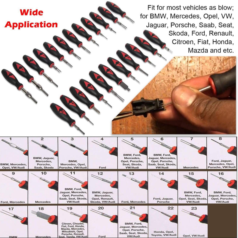DURAFORCE Universal Wire Terminal Electrical Connector Crimp Pin Removal Release Tool Kit
