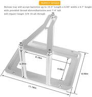 DURAFORCE 551181 Universal Billet Battery Tray Hold Down Trunk Relocation Box Optima Mount