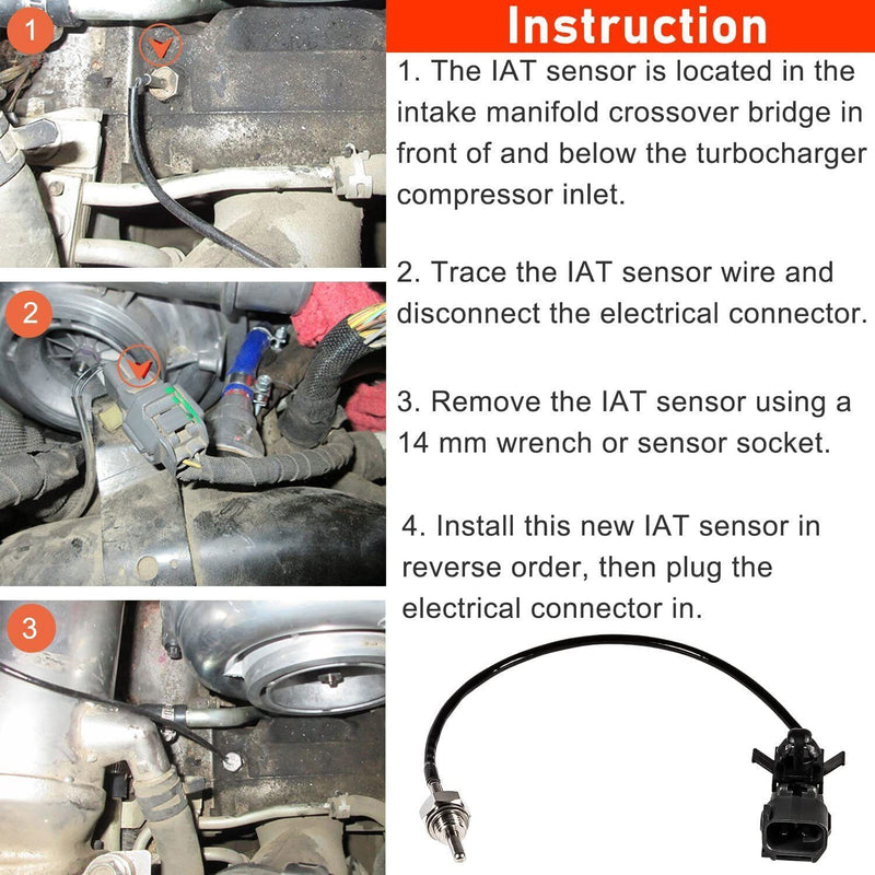 DURAFORCE Intake Air Temperature Sensor 97381182 For 2006-2010 GM LBZ / LMM 6.6L Duramax