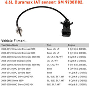 DURAFORCE Intake Air Temperature Sensor 97381182 For 2006-2010 GM LBZ / LMM 6.6L Duramax