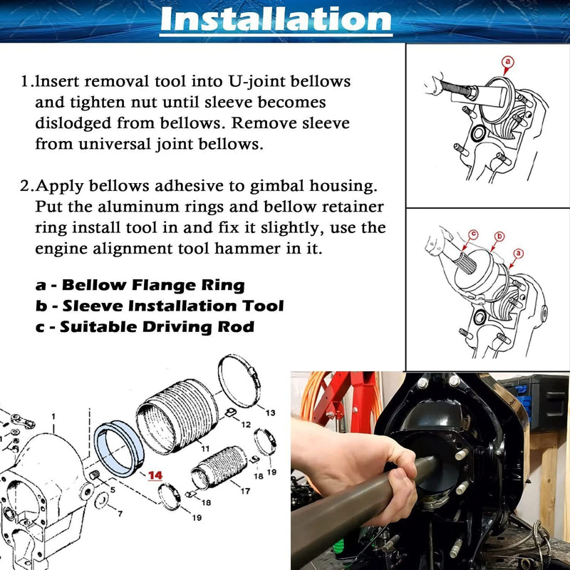 DURAFORCE Bellows Sleeve Ring Mercrusier Alpha One Gen II ONLY Replaces 816607 & 18-1728