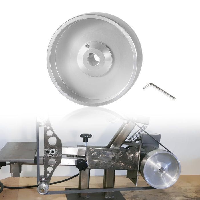 DURAFORCE 2''x72" Belt Grinder Knife Grinder 6" Drive Wheel Crowned 5/8" Bore Aluminum