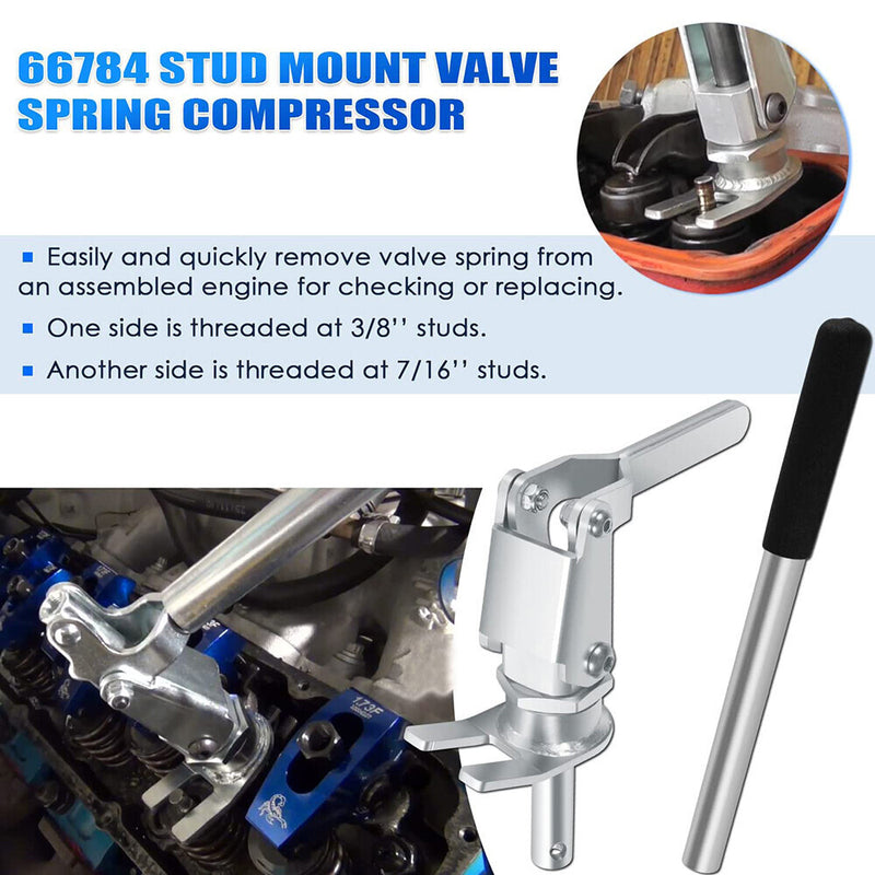 DURAFORCE 66784 Stud Mount Valve Spring Compressor Remove & Install for all 3/8" & 7/16"