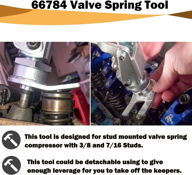 DURAFORCE 66784 Stud Mount Valve Spring Compressor Remove & Install for all 3/8" & 7/16"