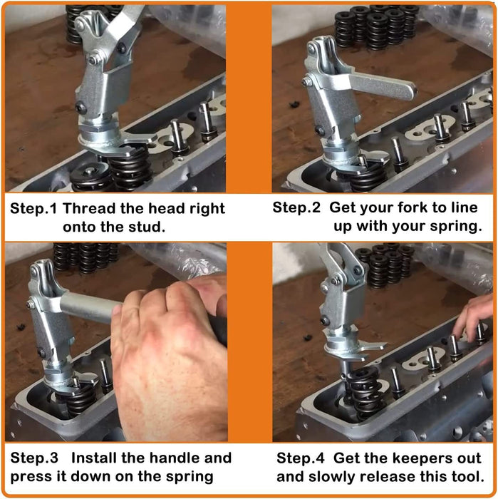 DURAFORCE 66784 Stud Mount Valve Spring Compressor Remove & Install for all 3/8" & 7/16"
