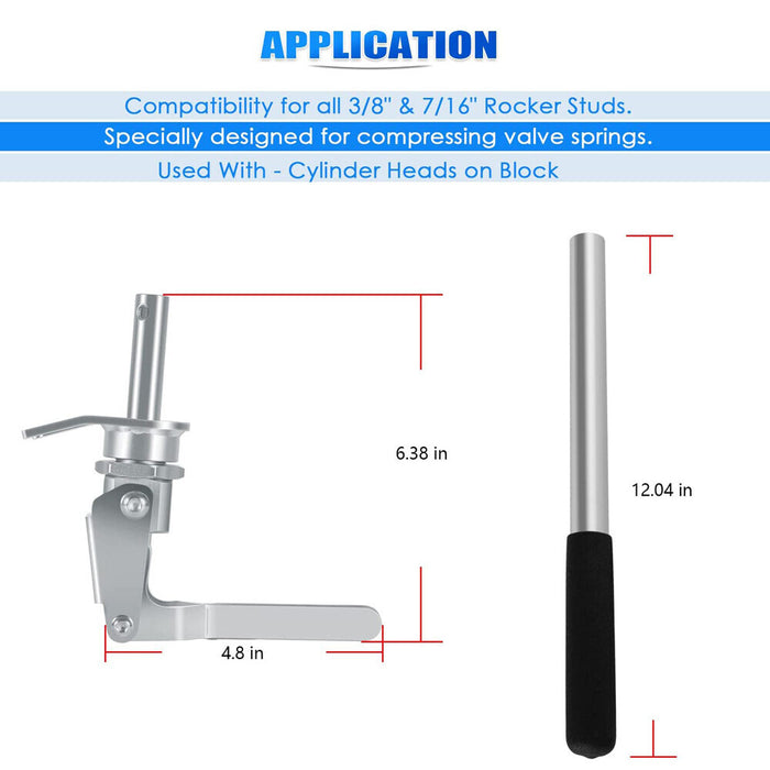 DURAFORCE 66784 Stud Mount Valve Spring Compressor Remove & Install for all 3/8" & 7/16"
