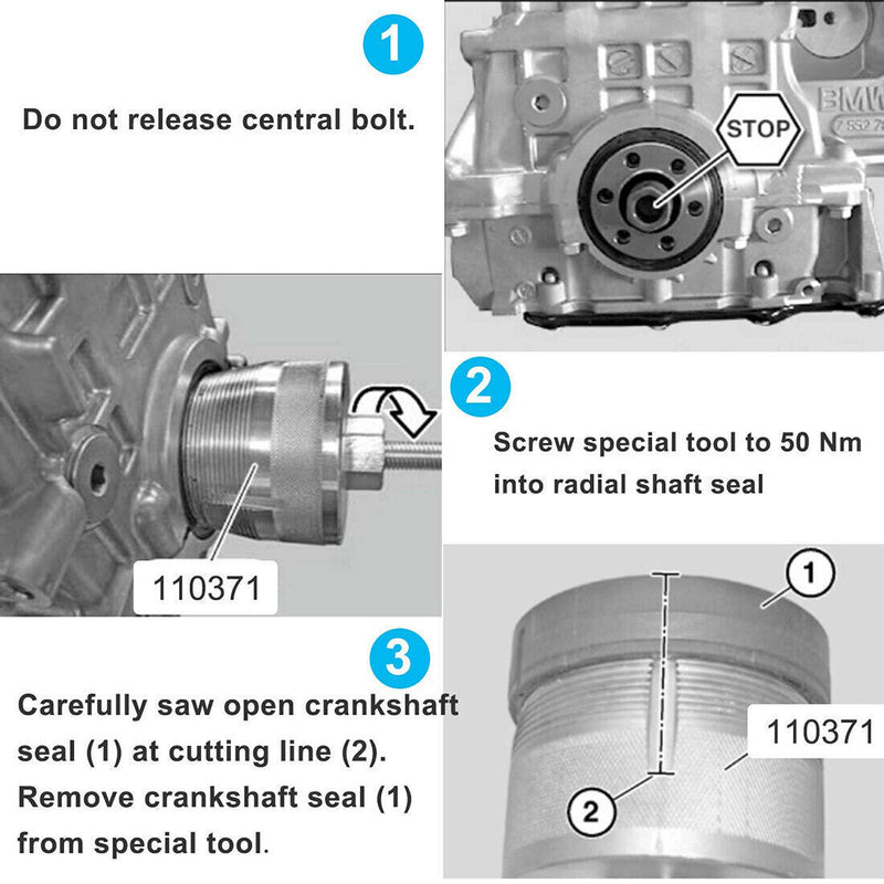 DURAFORCE For BMWN20/26 Engines 2241 Front Crankshaft Seal Installer Removal Tool 110371