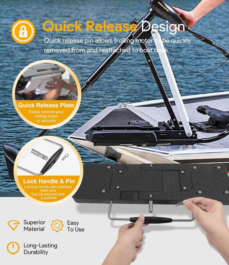 DURAFORCE MKA-23 1854023 Composite Quick Release Bracket for Electric Steer Trolling Motor