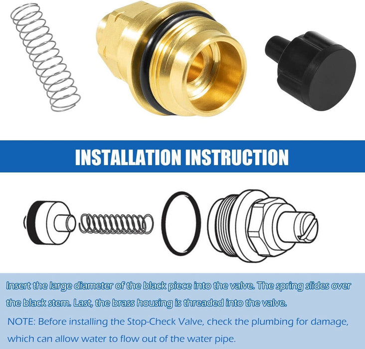 DURAFORCE 1423 Balancing Spool 132343 & 12318 Stop-Check Valve Kit for Moen Tub and Shower
