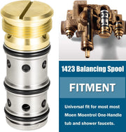 DURAFORCE 1423 Balancing Spool 132343 & 12318 Stop-Check Valve Kit for Moen Tub and Shower