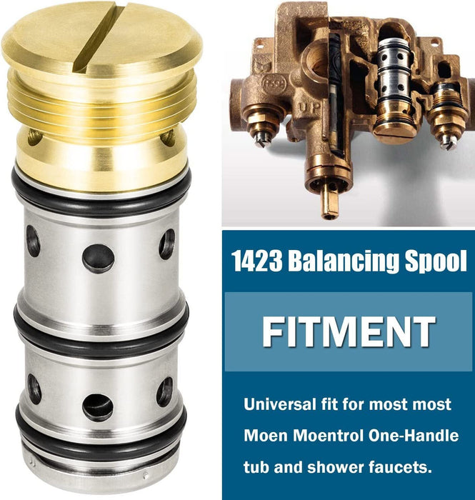 DURAFORCE 1423 Balancing Spool 132343 & 12318 Stop-Check Valve Kit for Moen Tub and Shower