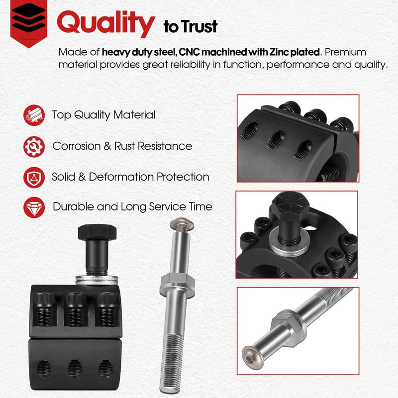 DURAFORCE Steering Stabilizer Tie Rod Clamp Stud 1-1/2" OD Tube for Jeep Wrangler JL JT JK
