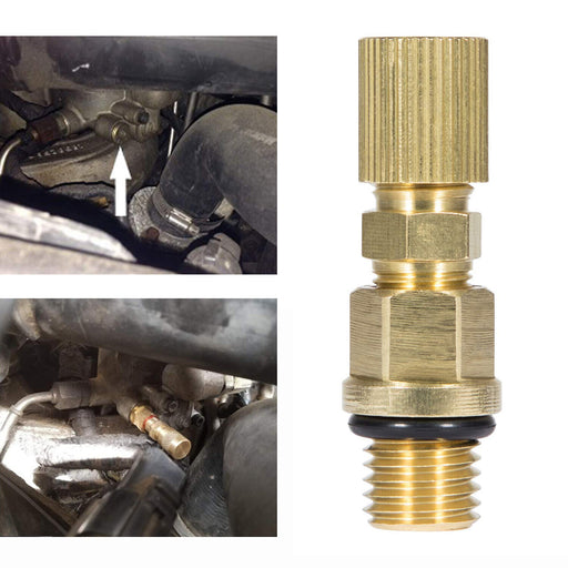 DURAFORCE 6.0L Ford Powerstroke Diesel Fuel Pressure Test Port & Adapter w/ Schrader Valve