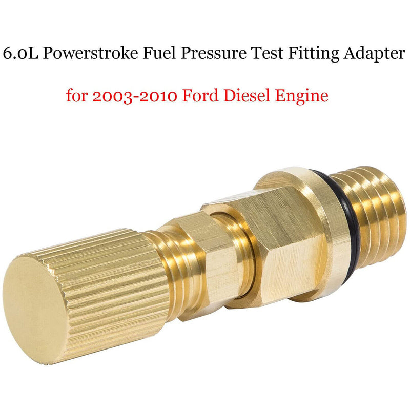 DURAFORCE 6.0L Ford Powerstroke Diesel Fuel Pressure Test Port & Adapter w/ Schrader Valve