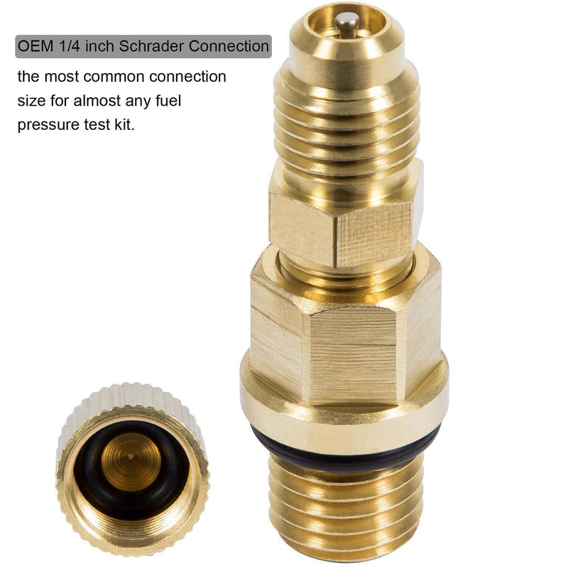 DURAFORCE 6.0L Ford Powerstroke Diesel Fuel Pressure Test Port & Adapter w/ Schrader Valve