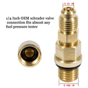 DURAFORCE 6.0L Ford Powerstroke Diesel Fuel Pressure Test Port & Adapter w/ Schrader Valve