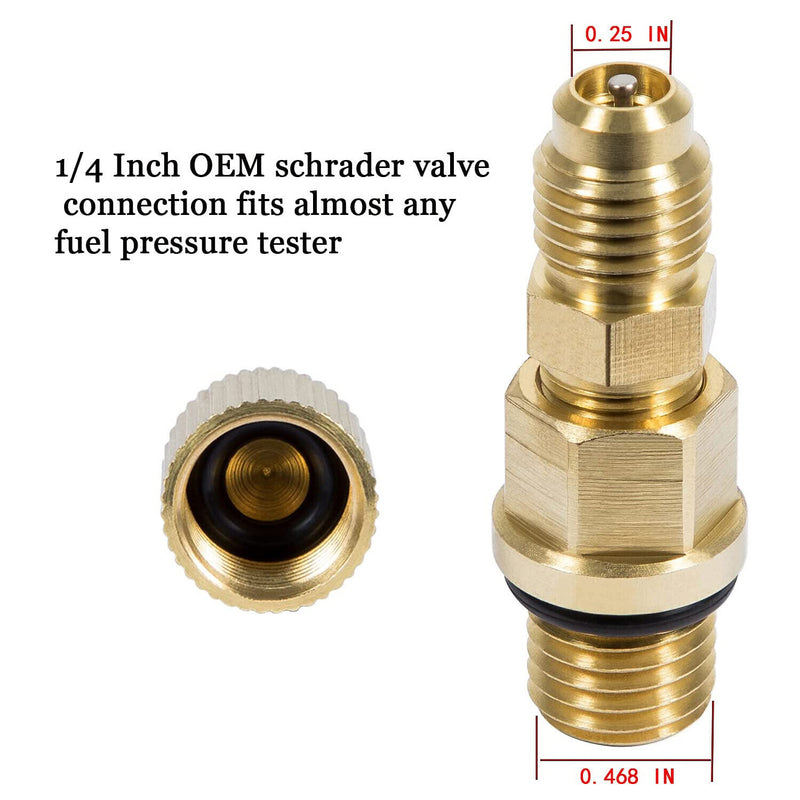DURAFORCE 6.0L Ford Powerstroke Diesel Fuel Pressure Test Port & Adapter w/ Schrader Valve