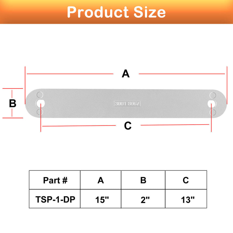 DURAFORCE TSP-1 Marine Transom Support Plate & TSP-2DP Support Plate 12" x 2" & 15" X 2"
