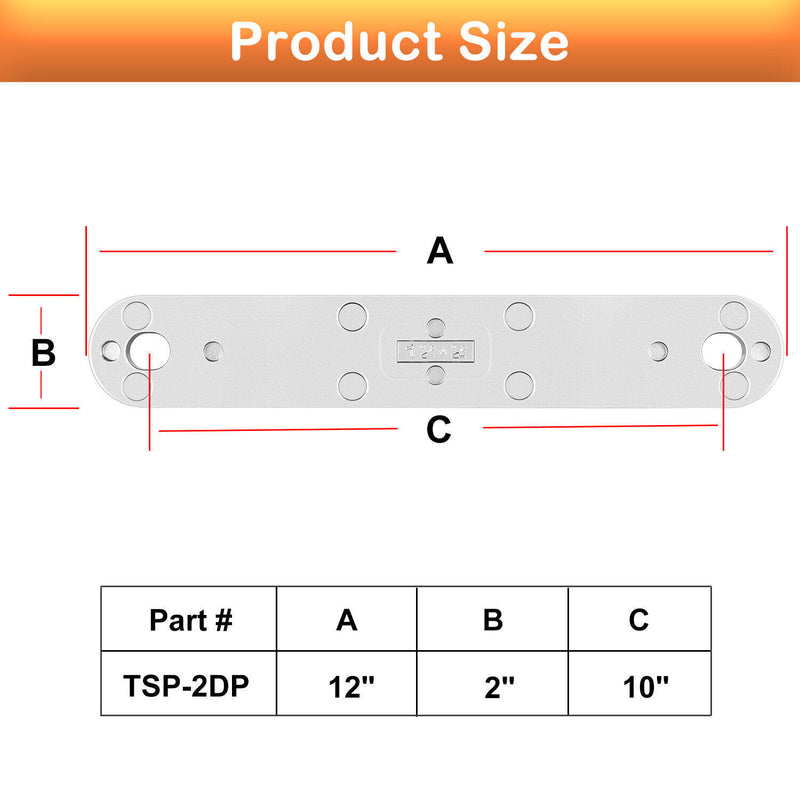 DURAFORCE TSP-1 Marine Transom Support Plate & TSP-2DP Support Plate 12" x 2" & 15" X 2"