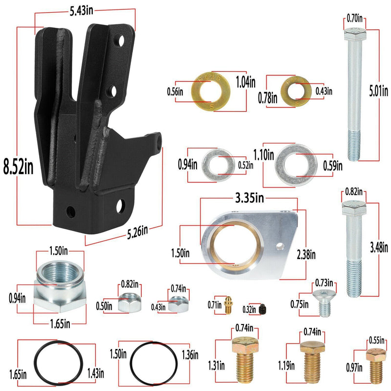 DURAFORCE Front Track Bar Sector Shaft Brace 20-22 for Jeep Gladiator JT 18-22 Wrangler JL