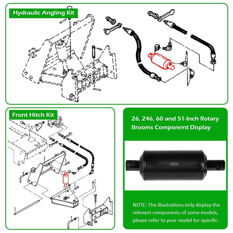 DURAFORCE Lift Hydraulic Cylinder for John Deere 317 318 AM31362 AUC1325 Snow Plow Blade