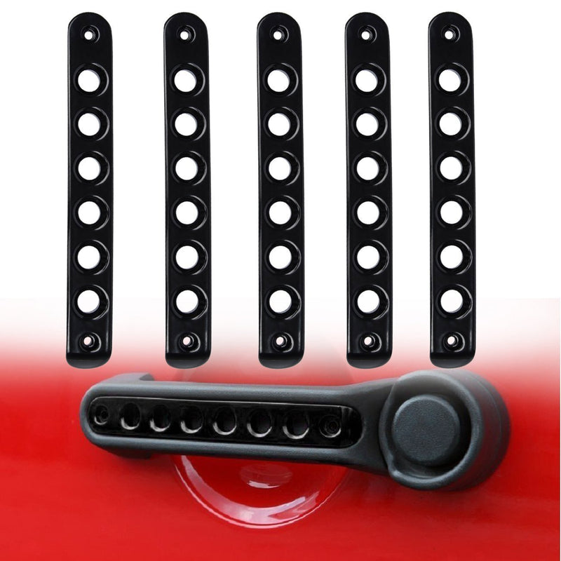 DURAFORCE 5x Aluminum Grab Handle Inserts Cover Trim for Jeep Wrangler JK 2007-2018(Black)