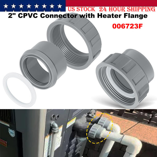 DURAFORCE 2 Pack 006723F 2" PVC Connector for Raypak Pool Heater Parts R185A R265A R335A