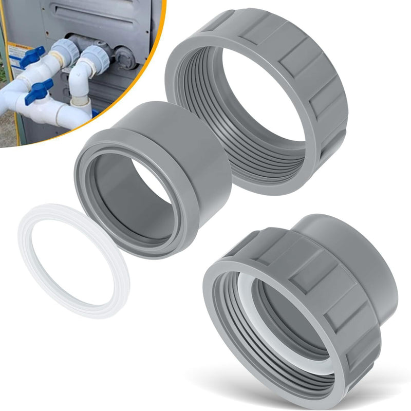 DURAFORCE 2 Pack 006723F 2" PVC Connector for Raypak Pool Heater Parts R185A R265A R335A