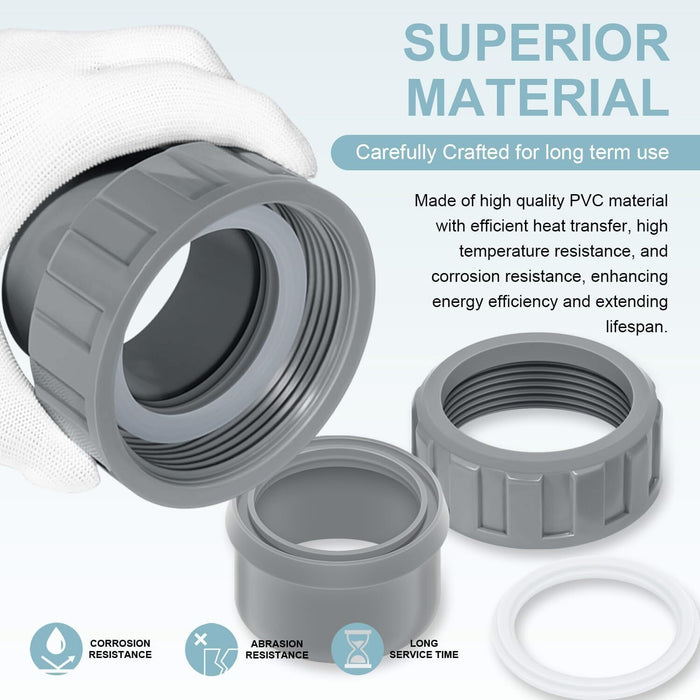 DURAFORCE 2 Pack 006723F 2" PVC Connector for Raypak Pool Heater Parts R185A R265A R335A