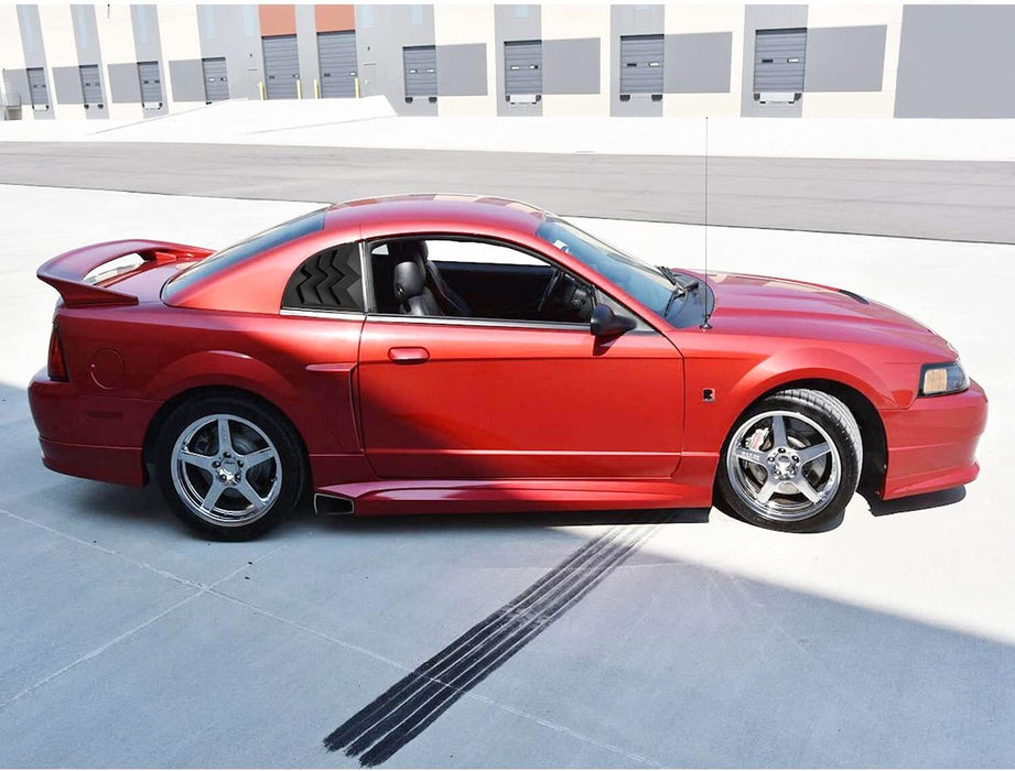 DURAFORCE 2pcs Side Window Scoop Louvers ABS Sun Shade Cover For 1999-2004 Ford Mustang