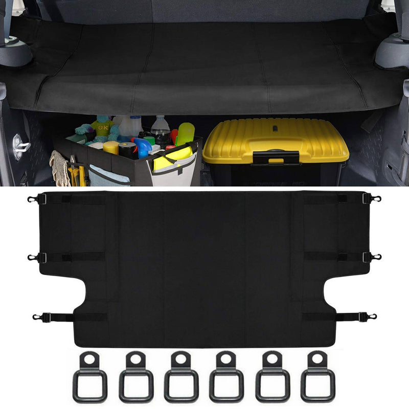 DURAFORCE Trunk Cargo Cover Shade Security Shield for 07~18 Jeep Wrangler JK JKU 4-Doors