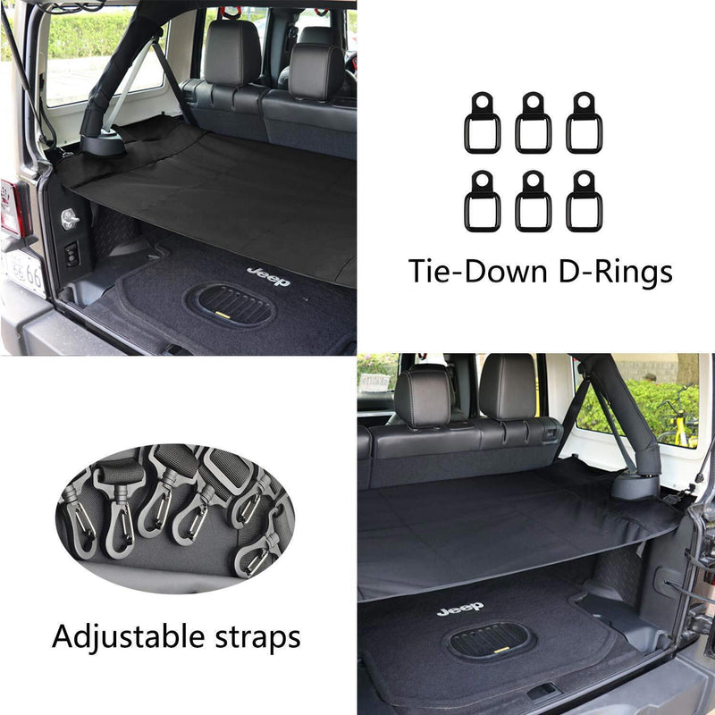 DURAFORCE Trunk Cargo Cover Shade Security Shield for 07~18 Jeep Wrangler JK JKU 4-Doors