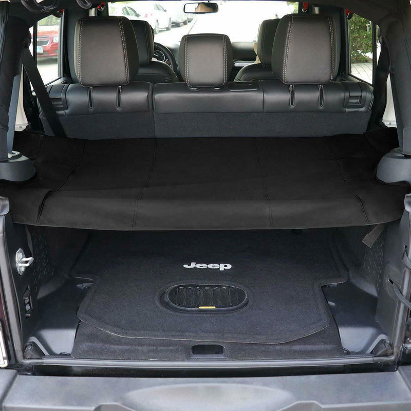 DURAFORCE Trunk Cargo Cover Shade Security Shield for 07~18 Jeep Wrangler JK JKU 4-Doors