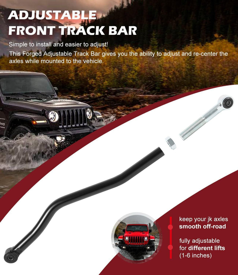 DURAFORCE Front Forged Adjustable Track Bar 1-6" Lift Fit For Jeep Wrangler JK 2007-2018